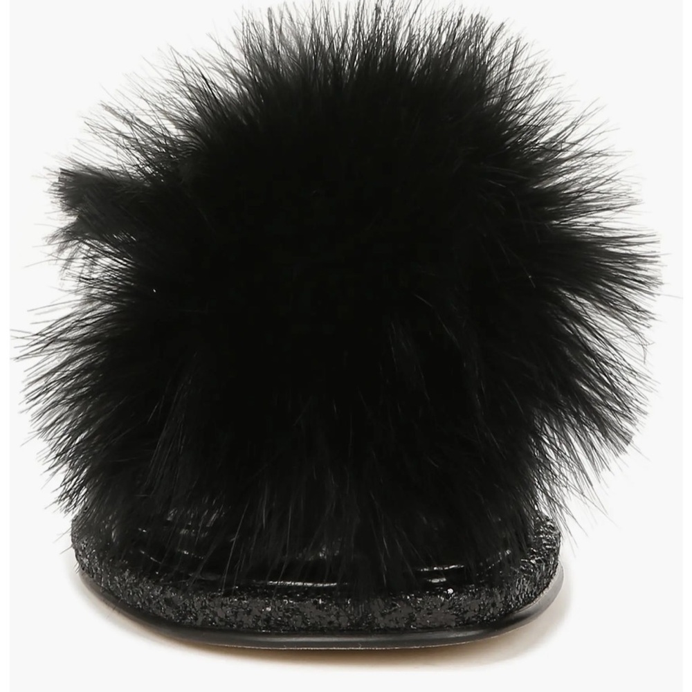 NWOT Circus by Sam Edelman Hadie black glittery faux fluff heel slide size 8 - Picture 3 of 8